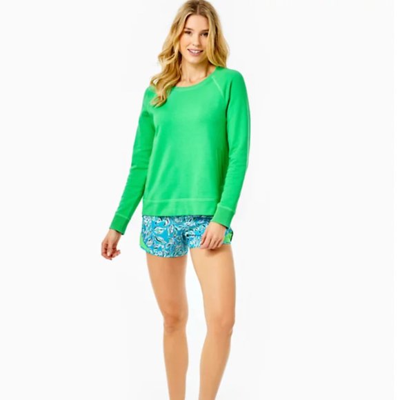 LILLY PULITZER LUXLETIC BEACH COMBER PULLOVER CABANA GREEN